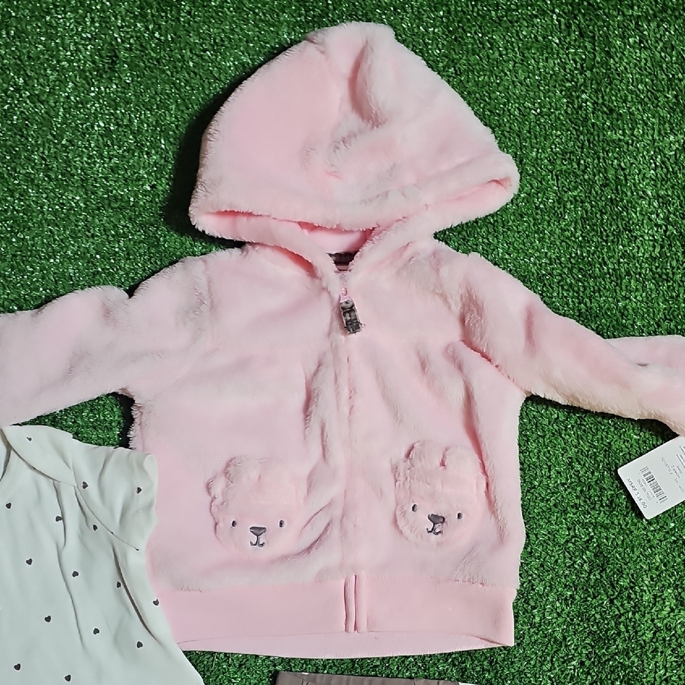 Carter's Pink Fleece Hoodie - Picture 5 of 11